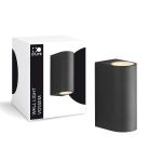 D'Lite Applique Murale Vossem Noir Up & Down| IP54 - Convient Pour 2x GU10