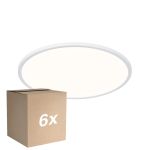 Lot 6x Nordlux LED Plafonnier Oja 42 Blanc 24W 2200lm - 830-840 CCT | IP54 - Dimmable