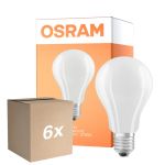 Lot 6x Osram LED Lamps E27 Poire Filament Dépolie 11.6W 2452lm - 827 Blanc Très Chaud | Équivalent 150W