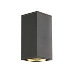 SLV Big Theo Up/Down Wandlamp Aluminium Antraciet | IP44 - Buitenverlichting - Geschikt voor 2x GU10 Max. 75W - Dimbaar