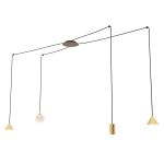 Emibig Hanglamp Fuji Staal Goud | Geschikt voor 1x E14 - Max 10W, 1x GU10 - Max 10W, 2x GX53 - Max 10W