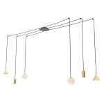 Emibig Hanglamp Fuji Staal Goud | Geschikt voor 2x E14 - Max 10W, 2x GU10 - Max 10W, 2x GX53 - Max 10W