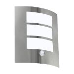 Eglo Wandlamp City Roestvrij Staal | IP44 - Geschikt voor 1x E27 - Bewegingssensor